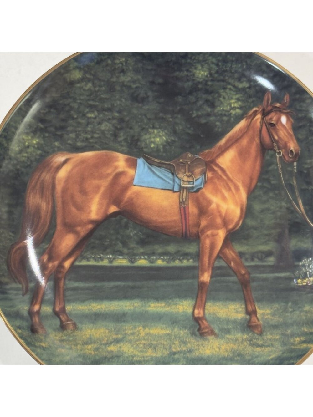 Vtg Man O War Champion Thoroughbreds Limited Edition Collector Plate 1996 8-inch - Picture 3 of 9